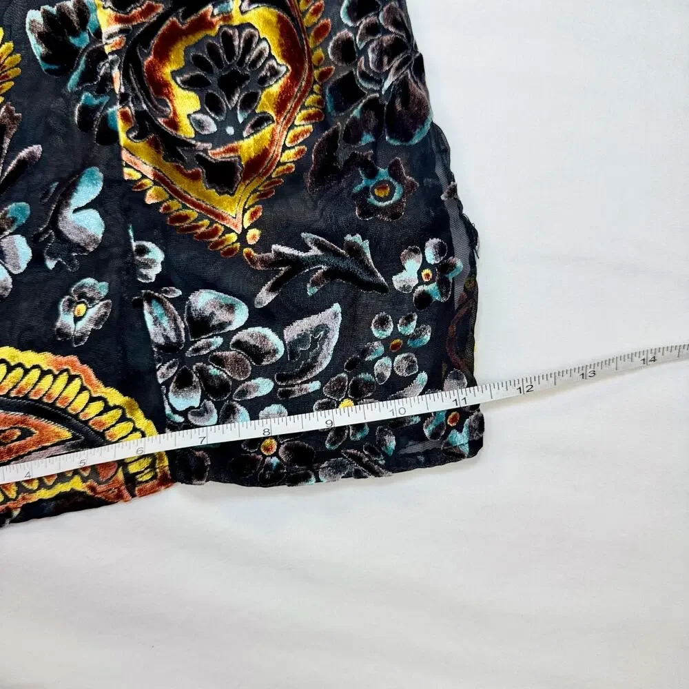 Lioness Velvet Burnout Paisley Wide Leg Pants Women's Small Whimsigoth Festival - Picture 9 of 15